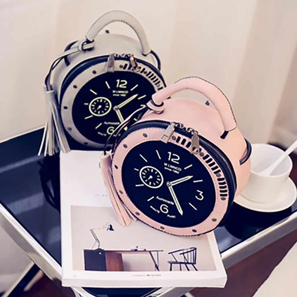 Creative handbags women bags designer Fashion Handbags Watch Model Handle Bags Leather Circle Shoulder Crossbody Weird Bags
Creative handbags women bags designer Fashion Handbags Watch Model Handle Bags Leather Circle Shoulder Crossbody Weird Bags