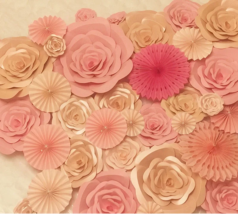 DIY Половина сделанные гигантские бумажные цветы Большая искусственная Роза