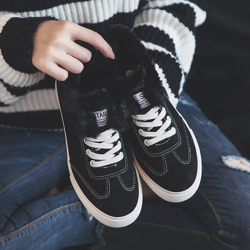 Flats Women Shoes Winter Flannel Canvas Shoes Girl Student Casual Warm Cotton Shoes Shoelaces Sports Rubber Flock Ladies Shoes
Flats Women Shoes Winter Flannel Canvas Shoes Girl Student Casual Warm Cotton Shoes Shoelaces Sports Rubber Flock Ladies Shoes