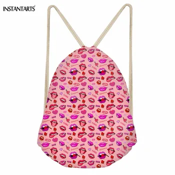 INSTANTARTS Fashion Red Lips Print Women Drawstring Bags Softback Travel Bags Multifunction Storage Backpacks for Girl Bookbags
INSTANTARTS Fashion Red Lips Print Women Drawstring Bags Softback Travel Bags Multifunction Storage Backpacks for Girl Bookbags