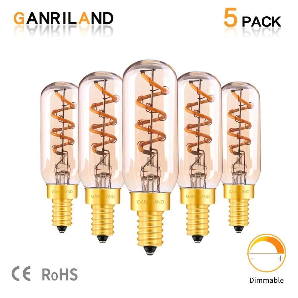 Ganriland Spiral LED Filament Bulb E14 Dimmable Amber Glass T25 Tubular Retro Lamp 3W 2200K E12 Chandelier Lighting
Ganriland Spiral LED Filament Bulb E14 Dimmable Amber Glass T25 Tubular Retro Lamp 3W 2200K E12 Chandelier Lighting