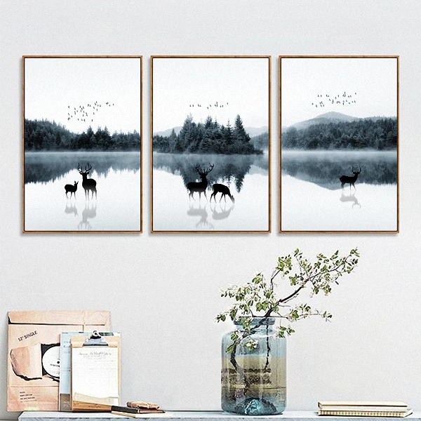 Landscape Animal Nordic Modern Simple Style Deer Forest Poster Canvas Wall Home Decoration Combined Poster QPOOEK
Landscape Animal Nordic Modern Simple Style Deer Forest Poster Canvas Wall Home Decoration Combined Poster QPOOEK