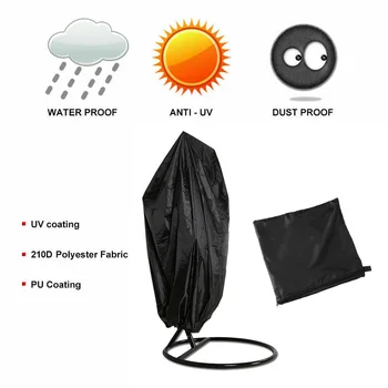1pc Outdoor Hanging Egg Swing Chair Cover Dust Proof Protector Heavy Water-Resistant Garden Supplies Black Furniture Cover
1pc Outdoor Hanging Egg Swing Chair Cover Dust Proof Protector Heavy Water-Resistant Garden Supplies Black Furniture Cover