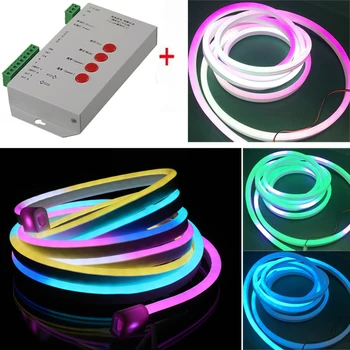 50M Holiday Lighting 15*26MM Dynamic LED Digital Neon Flex 12V 24V magic color LED tape programmable T1000S RGB led neon Flex
50M Holiday Lighting 15*26MM Dynamic LED Digital Neon Flex 12V 24V magic color LED tape programmable T1000S RGB led neon Flex