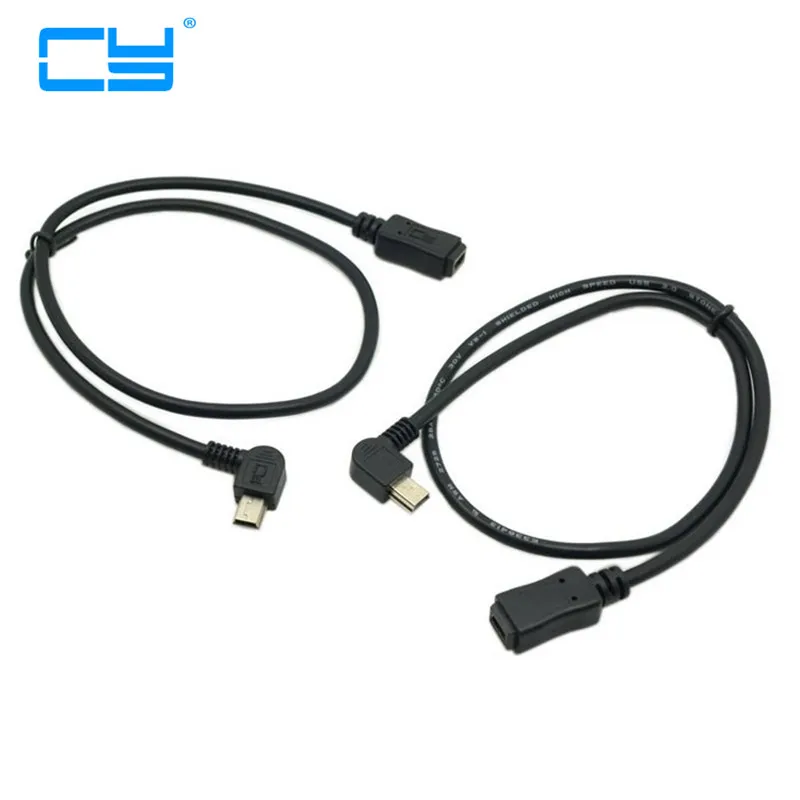 90 Degree Mini USB 5 Pin Male to Mini USB Female Extension Cable Left & Right Angled 0.5m 50cm 
90 Degree Mini USB 5 Pin Male to Mini USB Female Extension Cable Left & Right Angled 0.5m 50cm