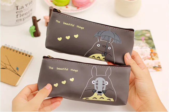 Cute Totoro Grey Waterproof Pencil Case