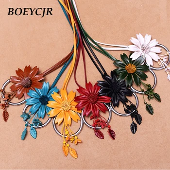 BOEYCJR 7 Colors Available Vintage Leather Sunflower Pendant Necklace Handmade Jewelry Ethnic Pendant Necklace for Women
BOEYCJR 7 Colors Available Vintage Leather Sunflower Pendant Necklace Handmade Jewelry Ethnic Pendant Necklace for Women