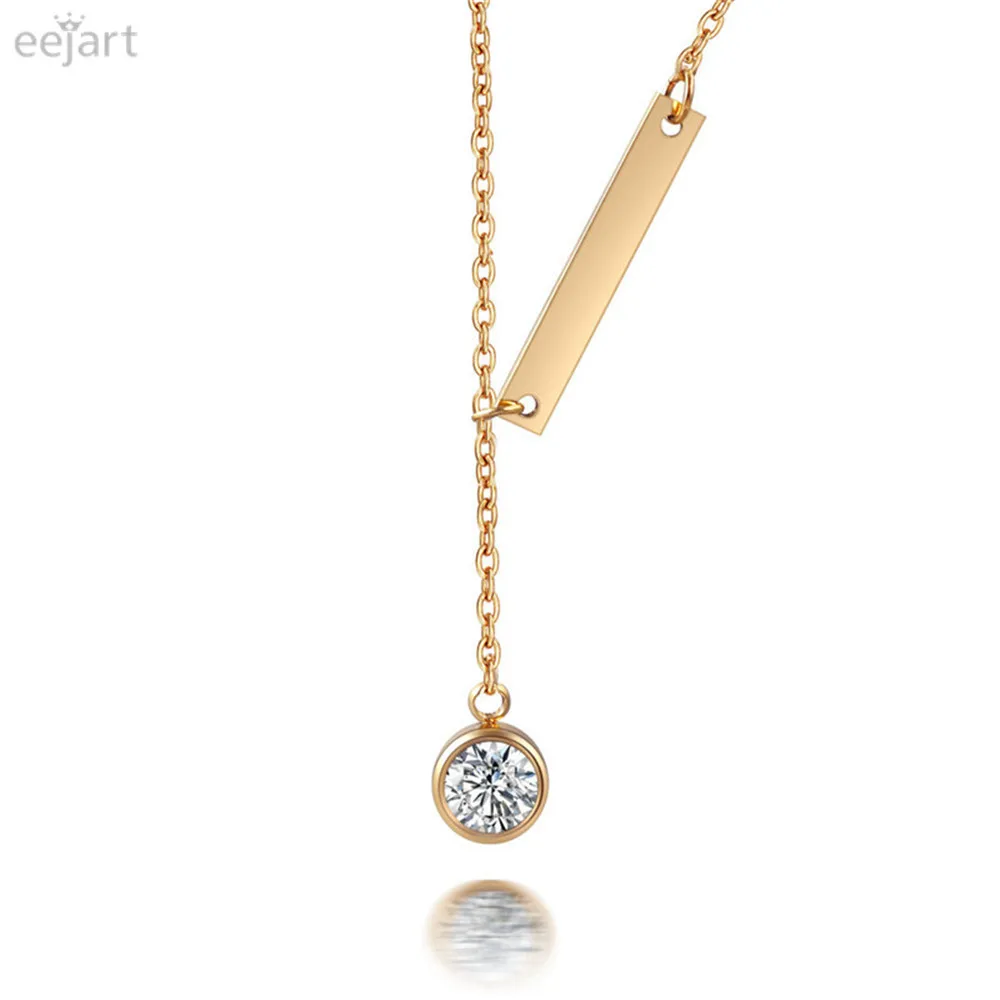 316L stainless steel gold filled bar necklace with clear rhinestone drop dangle women's elegant gift xl011
316L stainless steel gold filled bar necklace with clear rhinestone drop dangle women's elegant gift xl011