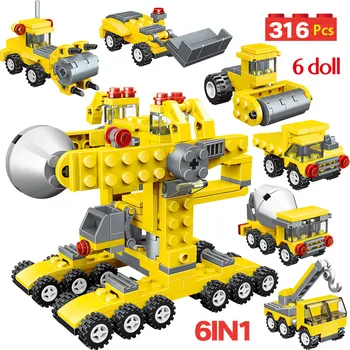 316pcs 6 In 1 Engineering Truck Building Blocks Compatible City Car Vehicle Construction Bricks Toys For Children
316pcs 6 In 1 Engineering Truck Building Blocks Compatible City Car Vehicle Construction Bricks Toys For Children