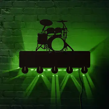 Drum Kit Multi-color Lighting Wall Coat Clothes LED Coat Hook Keys Holder Music Instrument Household Decor Hooks Drummer Gift
Drum Kit Multi-color Lighting Wall Coat Clothes LED Coat Hook Keys Holder Music Instrument Household Decor Hooks Drummer Gift
