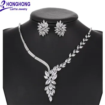 HONGHONG High Quality Cubic Zirconia Wedding Necklace And Earrings Luxury Crystal Bridal Jewelry Sets #T8011
HONGHONG High Quality Cubic Zirconia Wedding Necklace And Earrings Luxury Crystal Bridal Jewelry Sets #T8011