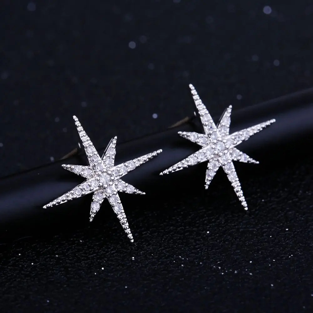Simple European and American Earrings Zircon Micro-inlaid Mi Character Eight-pointed Star Shaped Needle Crystal Stud Earrings
Simple European and American Earrings Zircon Micro-inlaid Mi Character Eight-pointed Star Shaped Needle Crystal Stud Earrings