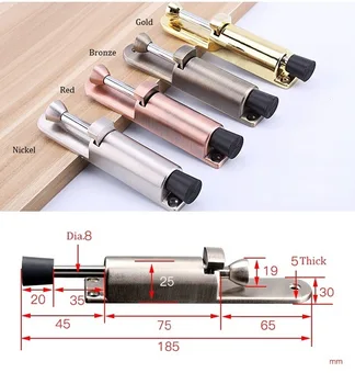 Zinc Foot Easy-step Kick Down Door Stop Stopper With Screws Spring Loaded Step-On Door Holder