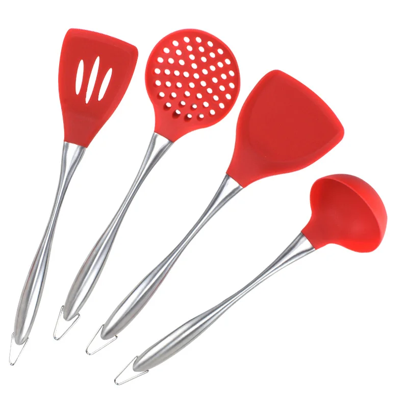 ERMAKOVA Non-Stick Silicone Kitchen Cooking Utensil Tong Spoon Spatula Ladle Stainless Steel Handle Safe for Pots Pans
ERMAKOVA Non-Stick Silicone Kitchen Cooking Utensil Tong Spoon Spatula Ladle Stainless Steel Handle Safe for Pots Pans