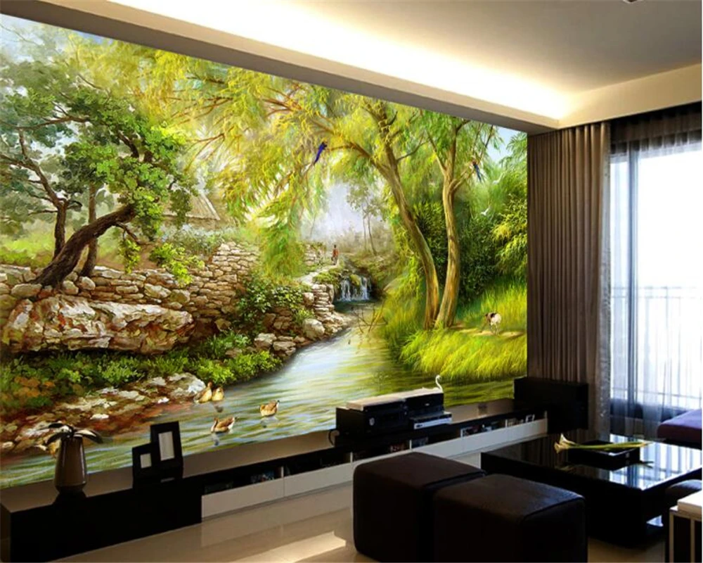 beibehang Large wallpaper riverside weeping willow Landscape hand-drawn painting Wall Sticker Home decoration 3d wallpaper mural
beibehang Large wallpaper riverside weeping willow Landscape hand-drawn painting Wall Sticker Home decoration 3d wallpaper mural