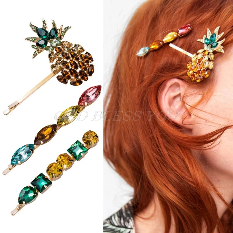 3Pcs/Set Summer European Retro One Word Hairpin Women Colored Acrylic Imitation Diamond Pineapple Hair Clips Jewelry Barrettes
3Pcs/Set Summer European Retro One Word Hairpin Women Colored Acrylic Imitation Diamond Pineapple Hair Clips Jewelry Barrettes