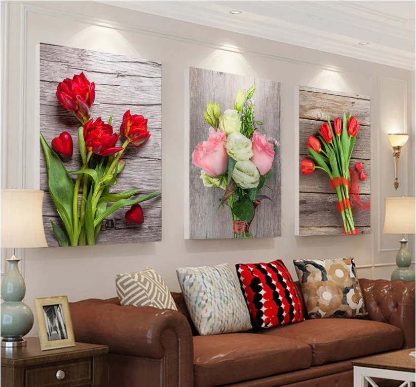 Modern Rose Tulips 3 Pieces Decorative Painting Modular Picture Wall Art Canvas Painting for Living Room No Framed
Modern Rose Tulips 3 Pieces Decorative Painting Modular Picture Wall Art Canvas Painting for Living Room No Framed