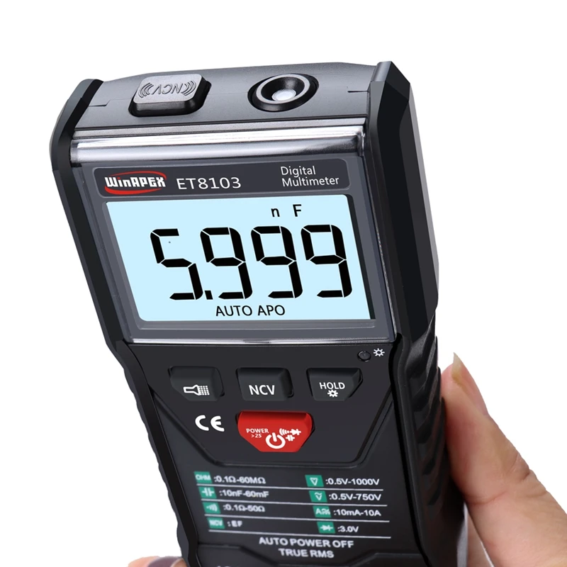 WinAPEX Portable Automatic Multimeter LCD AC/DC Digital Voltage Current Capacitance Resistance Meter Live Wire Test Flashlight
WinAPEX Portable Automatic Multimeter LCD AC/DC Digital Voltage Current Capacitance Resistance Meter Live Wire Test Flashlight