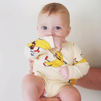 TinyPeople 2020 new baby pajamas banana print Cotton Long Sleeve Spring Newborn clothes body bebe dress Baby Boys Girls Clothing
TinyPeople 2020 new baby pajamas banana print Cotton Long Sleeve Spring Newborn clothes body bebe dress Baby Boys Girls Clothing