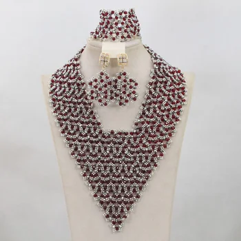 African Wedding Jewelry Sets Trendy Wine Crystal Beads Jewelry Sets Nigerian Party V-Type Beads Sets Free Shipping ANJ135
African Wedding Jewelry Sets Trendy Wine Crystal Beads Jewelry Sets Nigerian Party V-Type Beads Sets Free Shipping ANJ135