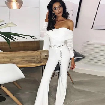 Sexy Bandage Jumpsuit For Women Lady Overalls Long Pants 2019 Summer Rompers Club Mesh Long Sleeve Celebrity Evening Party 
Sexy Bandage Jumpsuit For Women Lady Overalls Long Pants 2019 Summer Rompers Club Mesh Long Sleeve Celebrity Evening Party