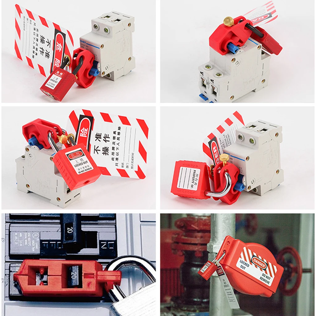 10PCS/LOT Universal Circuit Breaker Lockout Red With Twisted Screw Made of Glass Filled Nylon Sturdy and Durable in Use