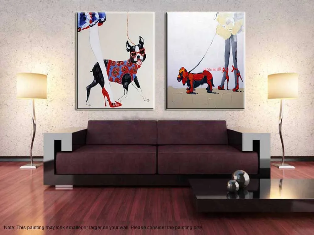 Modern Abstract Oil Painting Funny Canvas Painting for Living Room Hand Painted Walk the Dog Picture Home Decor Wall Art
Modern Abstract Oil Painting Funny Canvas Painting for Living Room Hand Painted Walk the Dog Picture Home Decor Wall Art