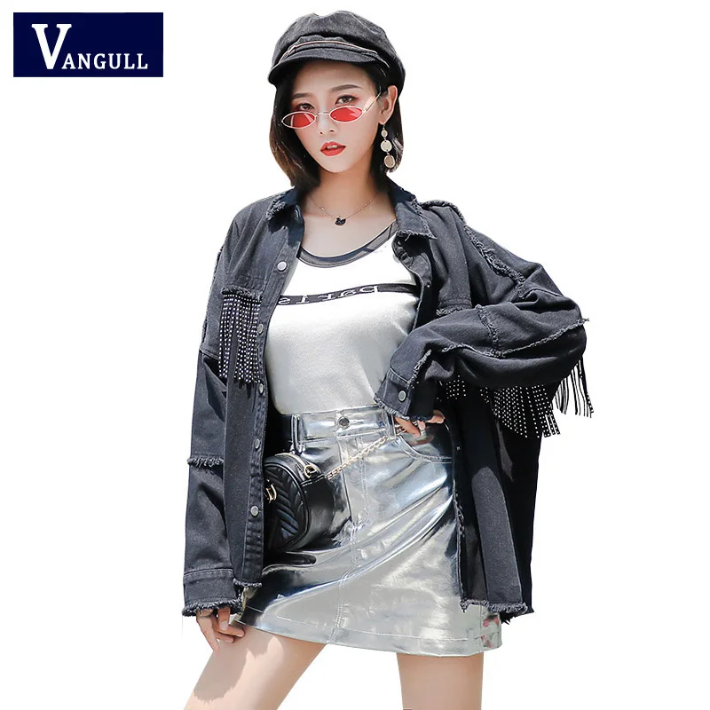 Vangull Fashion Frayed Burr Tassel Design Jeans Jacket Women Spring 2019 New Streetwear Loose Casual Denim Jacket Black Coats
Vangull Fashion Frayed Burr Tassel Design Jeans Jacket Women Spring 2019 New Streetwear Loose Casual Denim Jacket Black Coats