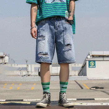 2019 Summer New Mens Denim Shorts Fashion Korean Street Style Jeans Casual Knee Length Short Broken Hole Jeans Size S-2XL
2019 Summer New Mens Denim Shorts Fashion Korean Street Style Jeans Casual Knee Length Short Broken Hole Jeans Size S-2XL