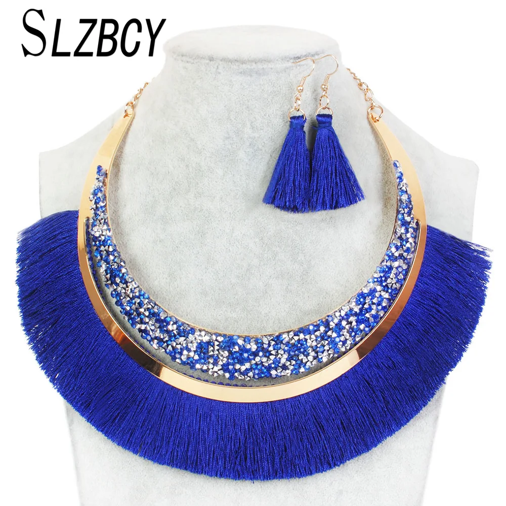 SLZBCY Ethnic Woman Multilayer Tassel Jewelry Sets Alloy Chandelier Earrings Necklace & Pendant Bohemian Statement Jewelry Gift
SLZBCY Ethnic Woman Multilayer Tassel Jewelry Sets Alloy Chandelier Earrings Necklace & Pendant Bohemian Statement Jewelry Gift