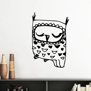 

Cartoon Owl Animal Portrayal Silhouette Line Sketch Removable Wall Sticker Art Decals Mural DIY Wallpaper for Room Decal