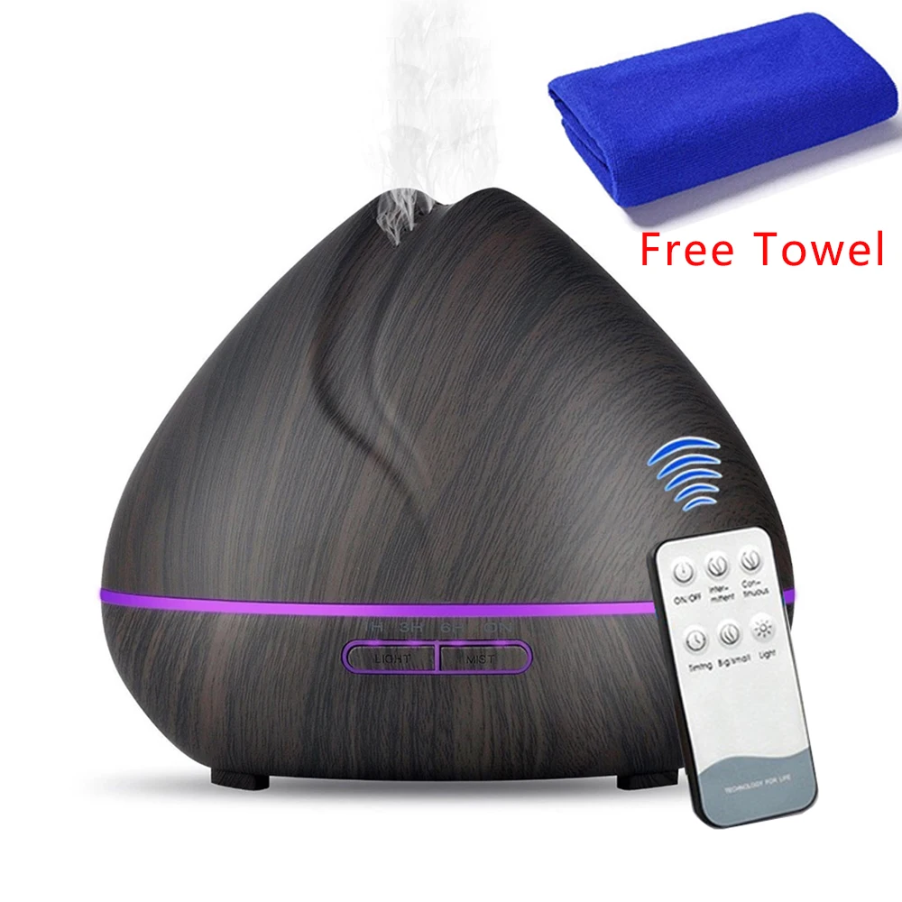 550ML Remote Control Essential Oil Aroma Diffuser With Wood Grain Aromatherapy Air Humidifier 7 Chainging LED Lights For Home
550ML Remote Control Essential Oil Aroma Diffuser With Wood Grain Aromatherapy Air Humidifier 7 Chainging LED Lights For Home