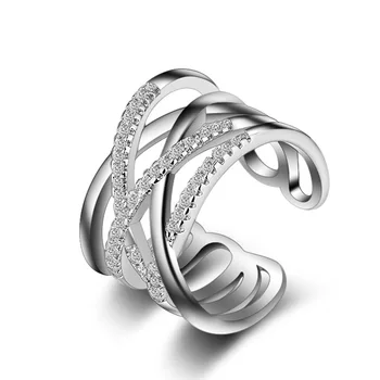 New Hot Punk Jewelry 925 Sterling Silver With Austrian Crystal Weave Stylish Opening Adjustable Size Rings For Woman Girls
New Hot Punk Jewelry 925 Sterling Silver With Austrian Crystal Weave Stylish Opening Adjustable Size Rings For Woman Girls