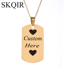 SKQIR Personalized Name Gold Color Dog Tag Pendant Necklace 316L Stainless Steel Chain Custom Customized Name Necklace Gifts
SKQIR Personalized Name Gold Color Dog Tag Pendant Necklace 316L Stainless Steel Chain Custom Customized Name Necklace Gifts