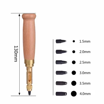 Auto Leather Tool Book Drill 6 tips sizes 1.5-4mm for Sewing Leather Paper craft
Auto Leather Tool Book Drill 6 tips sizes 1.5-4mm for Sewing Leather Paper craft