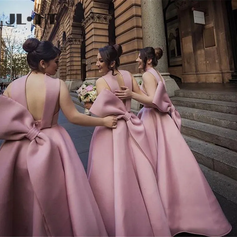 Beauty Pink In Stock Bridesmaids Dresses Long Bow Wedding Party Dress Maid of Honors Bridesmaids Dress Custom Made
Beauty Pink In Stock Bridesmaids Dresses Long Bow Wedding Party Dress Maid of Honors Bridesmaids Dress Custom Made