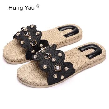 Women's Slippers Woman Shoes Non-slip Slipper Men Slides Summer Rhinestone Flip Flops Fluffy Sandals zapatos mujer Plus Size 41
Women's Slippers Woman Shoes Non-slip Slipper Men Slides Summer Rhinestone Flip Flops Fluffy Sandals zapatos mujer Plus Size 41