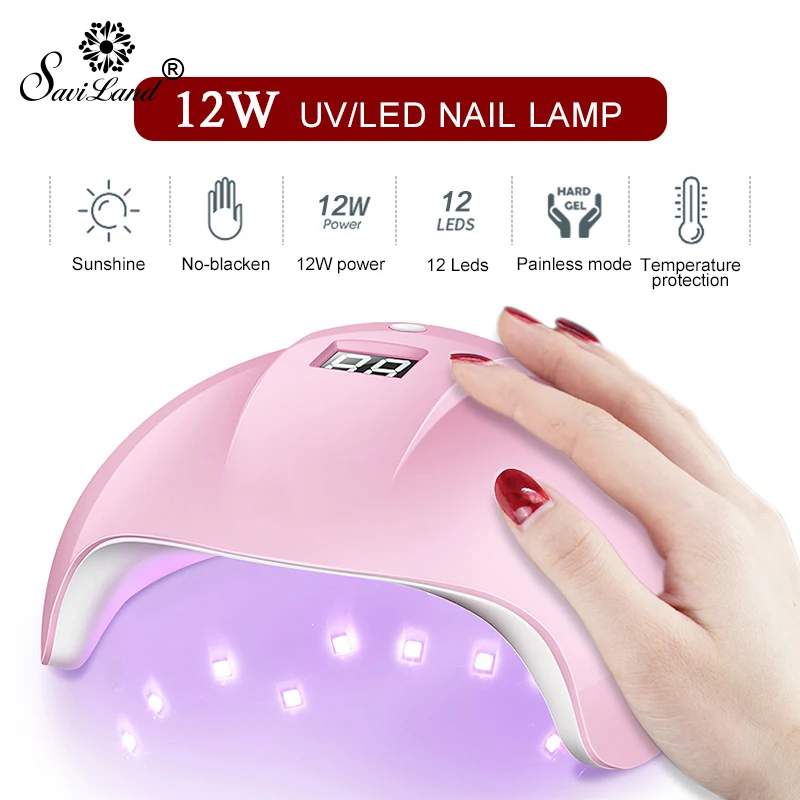 Saviland 12W USB Nail Dryer UV LED Lamp With LED Screen Nail Lamp 30S 60 S 99S 12 Beads For Manicure Drying All Nail Polish
Saviland 12W USB Nail Dryer UV LED Lamp With LED Screen Nail Lamp 30S 60 S 99S 12 Beads For Manicure Drying All Nail Polish