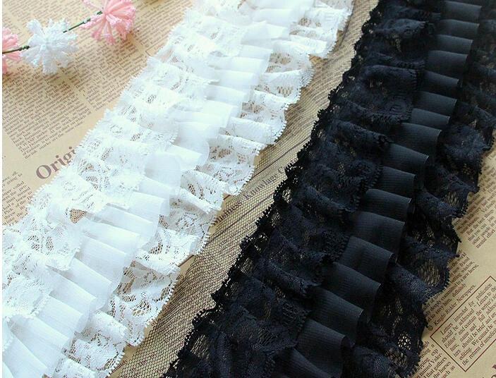 Free shipping 3-layer lace decoration sewing material chiffon lace trim 2meters/ lot 9cm wide white/black DIY lace fabric W258
Free shipping 3-layer lace decoration sewing material chiffon lace trim 2meters/ lot 9cm wide white/black DIY lace fabric W258