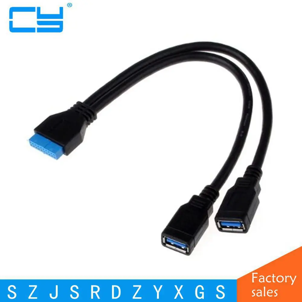 Adroit 2Port USB 3.0 Female To 20 Pin Header Motherboard Cable Extension Adapter XS7329 drop shipping | Электроника