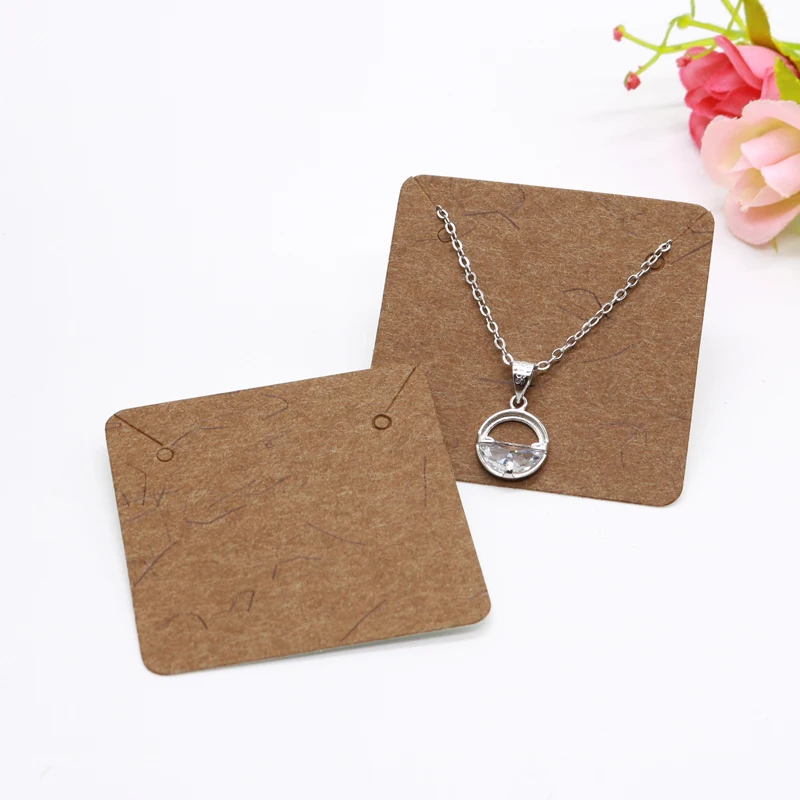 Wholesale 100Pcs/lot 5x5cm Brown Kraft Paper Jewelry Necklace Card Favor Label Tags Earrings Necklaces Display Packaging Cards
Wholesale 100Pcs/lot 5x5cm Brown Kraft Paper Jewelry Necklace Card Favor Label Tags Earrings Necklaces Display Packaging Cards