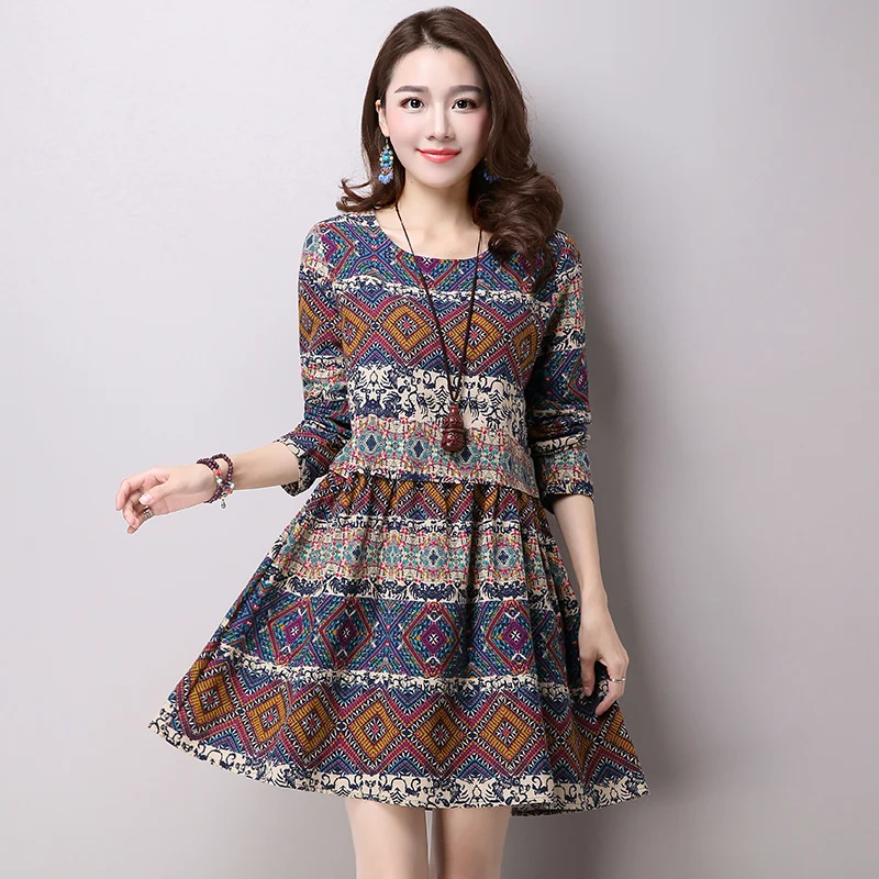 P Ammy Fall Oversized Cotton & Linen Retro Floral Print Long Sleeve Jumper Dress voguees Trend long linen tunic Dress
P Ammy Fall Oversized Cotton & Linen Retro Floral Print Long Sleeve Jumper Dress voguees Trend long linen tunic Dress