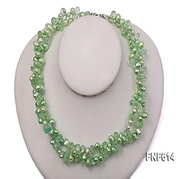 JYX Two-strand necklace green 6x7mm Natural Freshwater Pearls and irregular pearl necklace fashion style
JYX Two-strand necklace green 6x7mm Natural Freshwater Pearls and irregular pearl necklace fashion style