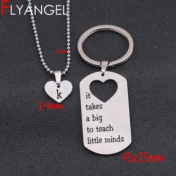 FLYANGEL Custom Name Initial Heart Necklace Pendant Keychain Set Jewelry Teacher's Day Gifts It Take A Big To Teach Little Minds
FLYANGEL Custom Name Initial Heart Necklace Pendant Keychain Set Jewelry Teacher's Day Gifts It Take A Big To Teach Little Minds