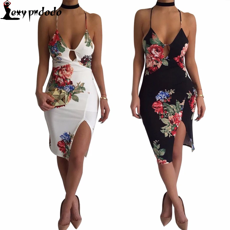 2016 Women Print Floral Dresses Sleeveless Femme Sexy Club Dress Backless Casual bodycon Mini Dress Vestidos abbigliamento donna