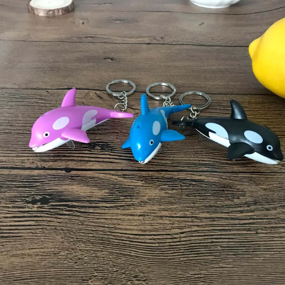 New Arrival Cute Whale Shape LED Keychain Keyring with Sound Key Holder Mini Flashlight Car Interior Accessories
New Arrival Cute Whale Shape LED Keychain Keyring with Sound Key Holder Mini Flashlight Car Interior Accessories