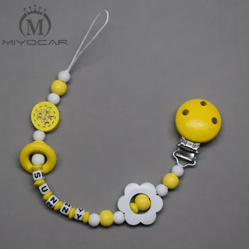 MIYOCAR personalized any name beautiful yellow wooden beads dummy clip holder pacifier clips holder/Teethers clip for baby
MIYOCAR personalized any name beautiful yellow wooden beads dummy clip holder pacifier clips holder/Teethers clip for baby