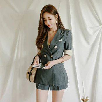 New arrival women temperament slim jacket solid comfortable short pant fashion vintage high quality work style women set
New arrival women temperament slim jacket solid comfortable short pant fashion vintage high quality work style women set