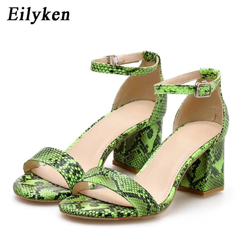 Eilyken Green Serpentine Women Sandals High Heels Summer Ankle Strap Square Heel 6CM Fashion Sandals Pumps Dropshipping shoes
Eilyken Green Serpentine Women Sandals High Heels Summer Ankle Strap Square Heel 6CM Fashion Sandals Pumps Dropshipping shoes