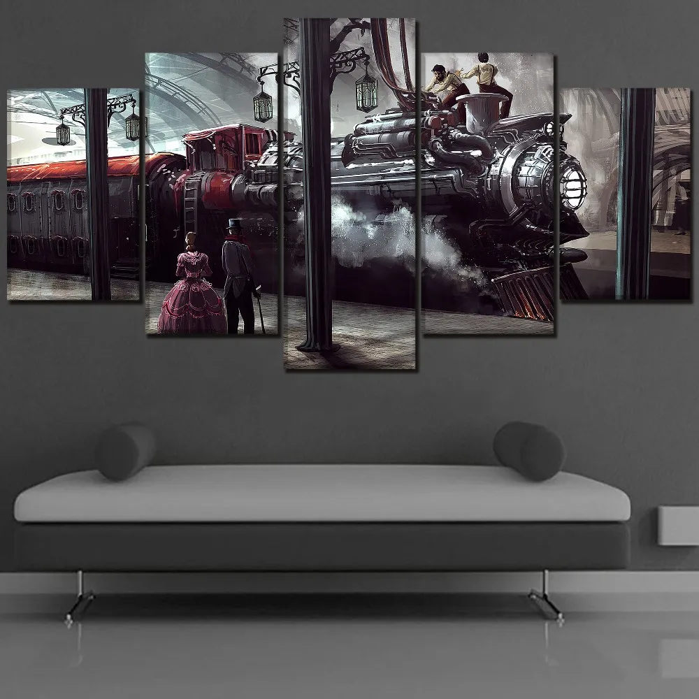 5 Piece Steampunk Train Poster Canvas Print Train Station Locomotive And People Painting Modern Home Decor Artwork Framework
5 Piece Steampunk Train Poster Canvas Print Train Station Locomotive And People Painting Modern Home Decor Artwork Framework